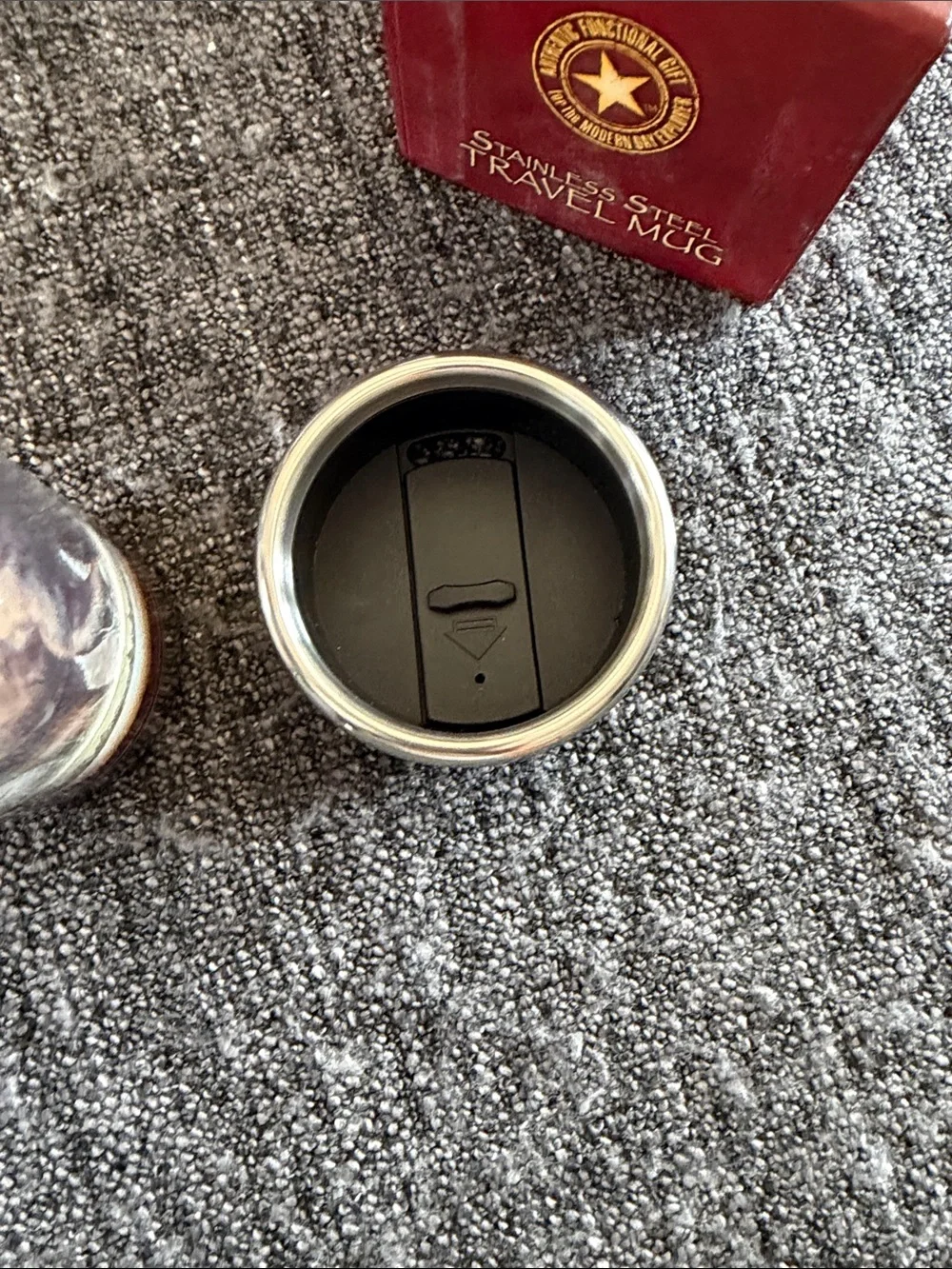 Black Bear Stainless Steel Travel Mug - Cream and Red